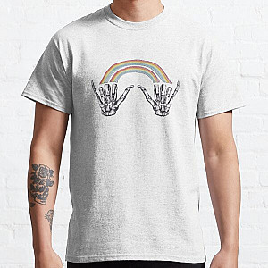 Louis Tomlinson T-Shirts - 1D Louis Tomlinson rainbow skull hands  Classic T-Shirt RB0308