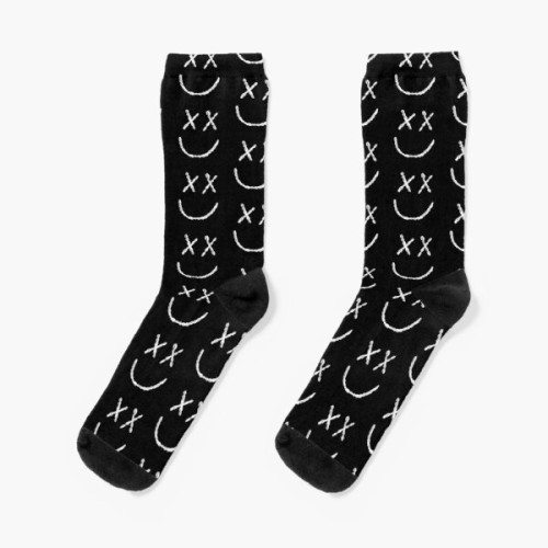 Louis Tomlinson Socks - Louis Tomlinson Smiley Face (Embroidery effect) White ver. Socks RB0308