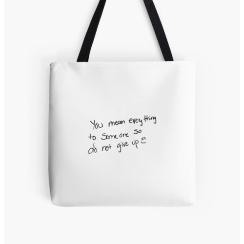 Louis Tomlinson Bags - Louis Tomlinson handwriting do not give up All Over Print Tote Bag RB0308