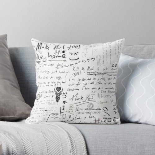 Louis Tomlinson Pillows - Louis Tomlinson Handwriting Throw Pillow RB0308